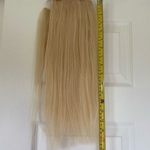 Ponytail Extension 100% Remy Human Hair Wrap Around 16”Long Straight Hairpiece